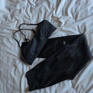 Alo Black Sports Bra and Leggings Set